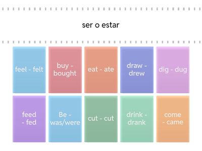 Irregular verbs 1rst pack meaning.