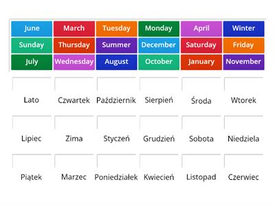 Months, days, seasons - kl 4