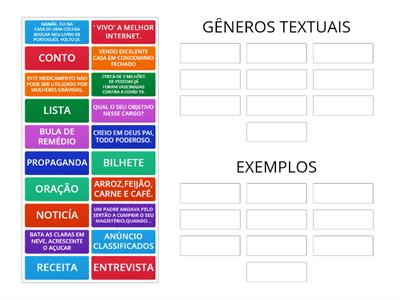 TIPOS E GÊNEROS TEXTUAIS