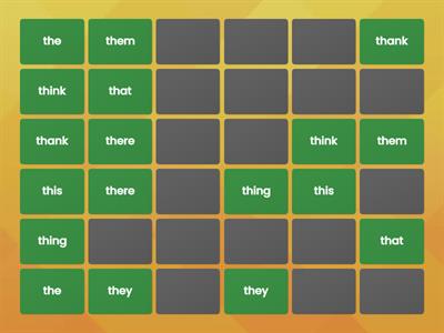 Sight Word Memory Match
