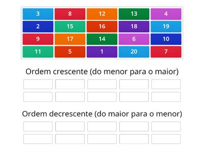 ORDEM CRESCENTE E DECRESCENTE