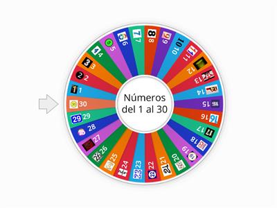 Ruleta de números hasta el 30