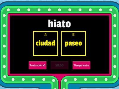 Concurso: ¿Diptongo o hiato? vocales abiertas/ cerradas juntas