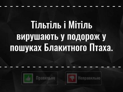 Вікторина за п'єсою М. Метерлінка "Блакитний птах".