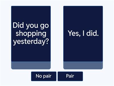 simple past tense y/n question Pair (BE LB 9.4)