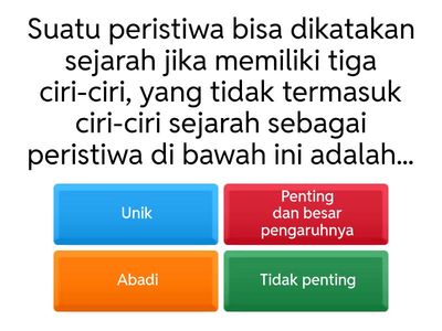 KUIS SEJARAH KELAS X SEMESTER 1 