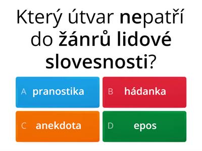 Lidová slovesnost, bajky, báje a mýty, eposy- 6R