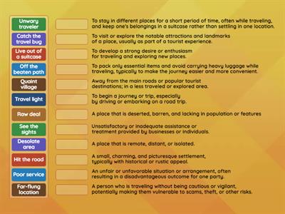 Traveling - Advanced vocabulary