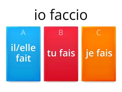 FRANCESE: ( quiz) faire- fare Indicatif présent