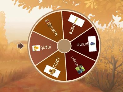 Învârte de roată și numește fructele.