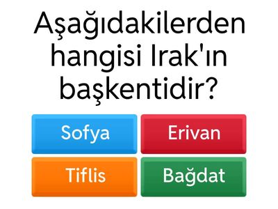Ülkemize Komşu Devletlerve Başkentleri