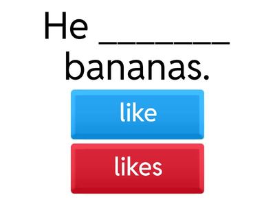 Like/likes, don't/doesn't like