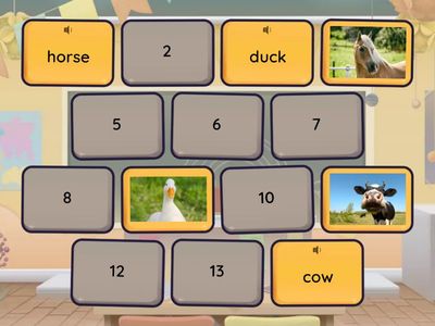 Farm animals dominoes