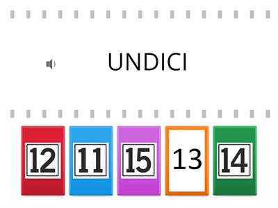 NUMERI  ENTRO IL 15 PRIMA PARTE