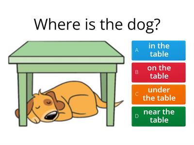 Prepositions (in, on, under, near)