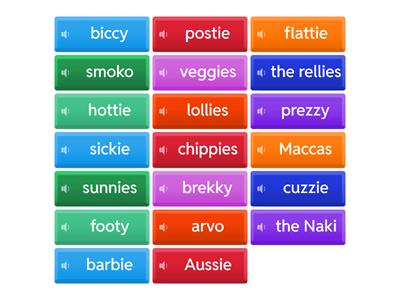 Kiwi Slang  - shortened words