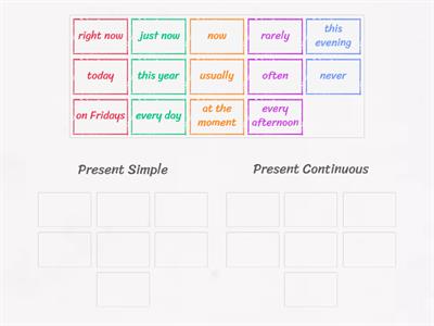 Present Simple vs. Present Continuous - Time expressions