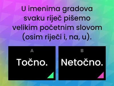 Veliko početno slovo u imenima država, gradova, naroda i stanovnika