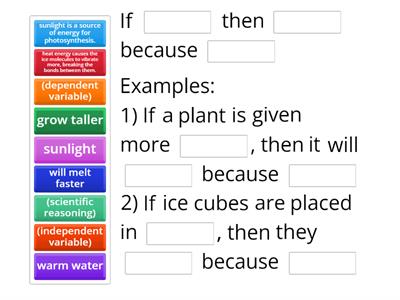 Formulate and explain a testable hypothesis using correct scientific reasoning
