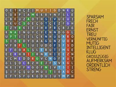 Wordsearch Menschliche Eigenschaften