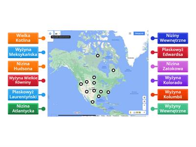 Ameryka Północna ( płaskowyże, niziny, wyżyny)
