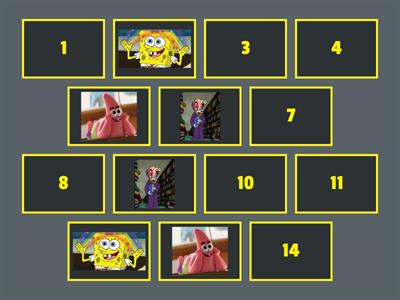 spongebob ve arkadaşlarını eşlestir