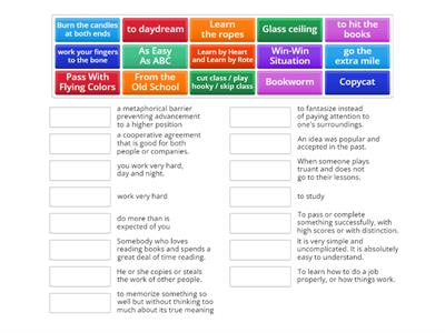 Idioms C1. Education and work