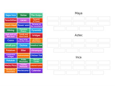sort Maya, Aztec, Inca