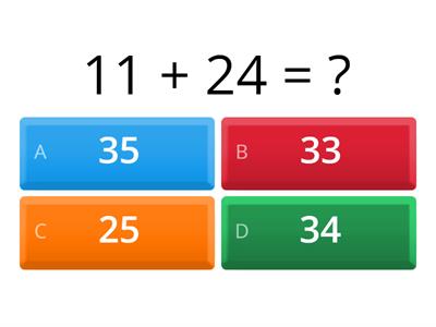 Addition of 2-digit numbers