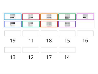 MATH Teen Number Ten Frame Match