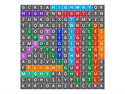 Long "igh" Word Search