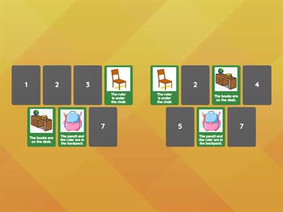 In On Under + school items