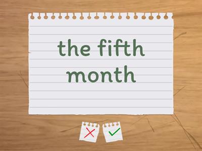 ORDINAL NUMBERS (Months)
