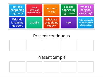 Present continuous and present simple