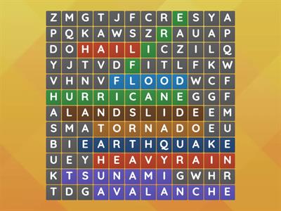 Vocabulary about Natural disasters