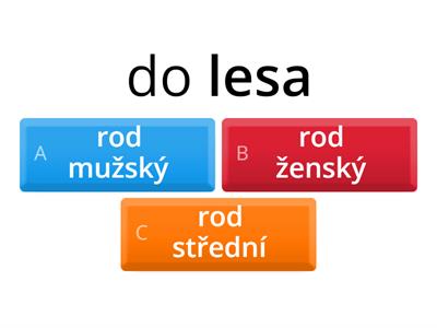 Podstatná jmena - urči rod