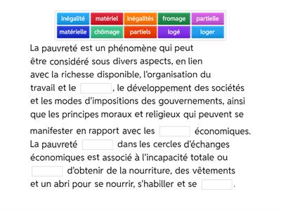 Y13 U2 Définition de la pauvreté
