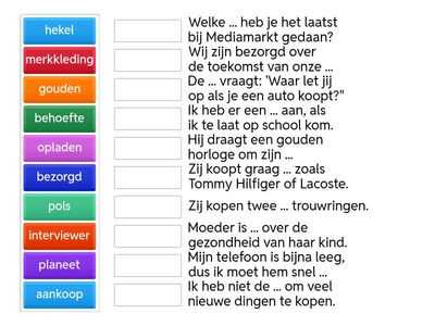 Thema 4 - taak 1 - woorden (Link A2-B1)
