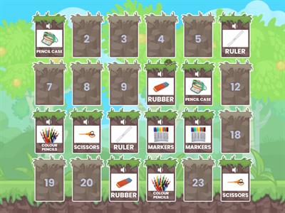 SCHOOL OBJECTS - MEMORY GAME