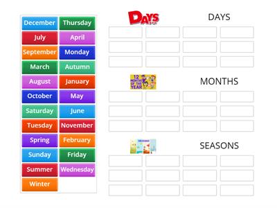 Days, months and seasons