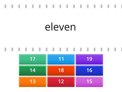 Numbers 11-19