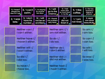 Too, so, neither, either