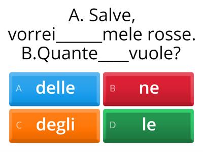 articoli partitivi/ pronomi diretti/indiretti/pronome ne