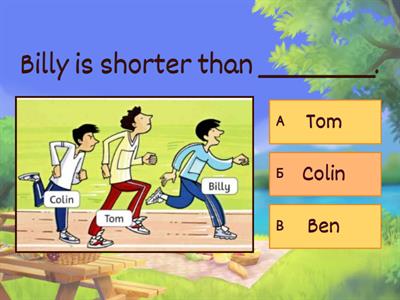 Quiz (comparatives and superlatives)