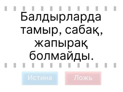 Дұрыс/бұрыс белгіле. 