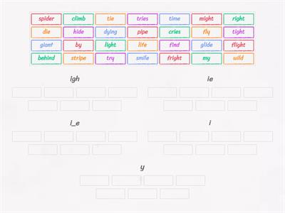 Word Sort - /ie/ spellings - Dragon Eggs Book 7