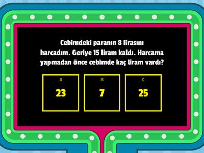 2. Sınıf Paralarımız-Problem