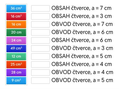Obvod a obsah čtverce