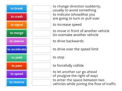 Vocabulary: Verbs for Driving