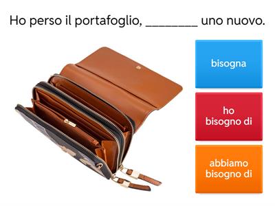 Bisogna / Aver bisogno di qualcosa